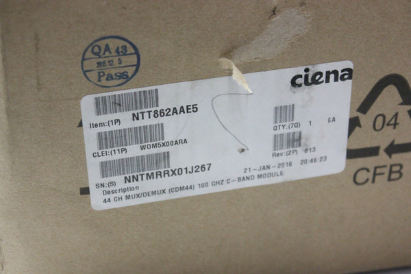 Ciena 44CH Mux-Demux 100GHZ C-Band Module NTT862AAE5 W0M5A00ARA
