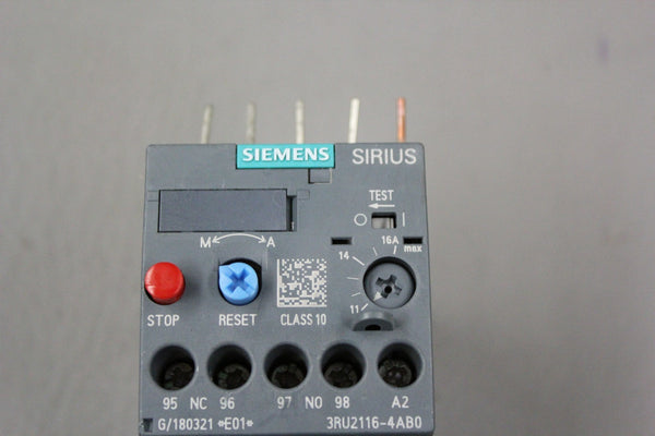 SIEMENS SIRIUS OVERLOAD RELAY 3RU2116-4ABO