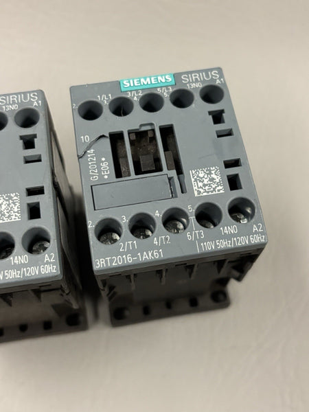 2- UNUSED SIEMENS POWER CONTACTOR 3RT2016-1AK61