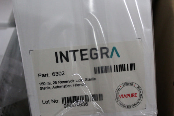 NEW CASE OF 225 INTEGRA 150ml STERILE AUTOMATION FRIENDLY RESERVOIR LIDS  6302