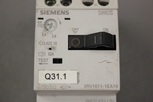 SIEMENS 3RV1011-1EA10 MOTOR STARTER CIRCUIT BREAKER