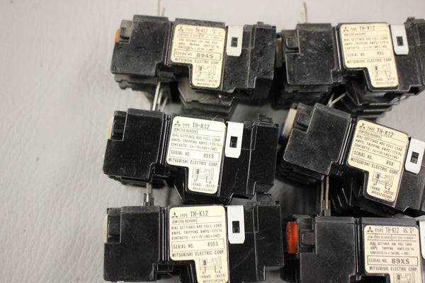 LOT OF 6 MITSUBISHI ELECTRIC THERMAL OVERLOAD RELAY TH-K12