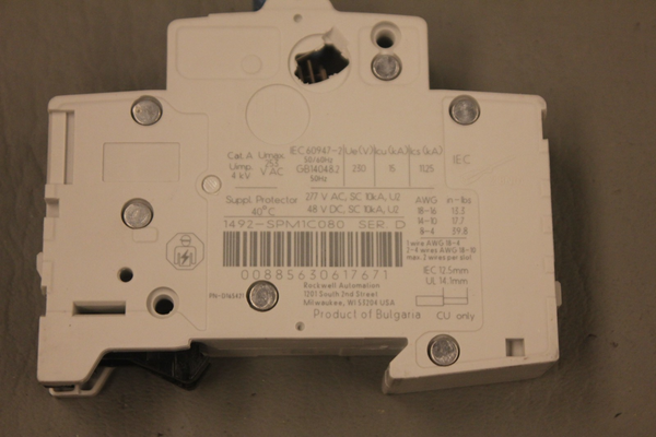 ALLEN BRADLEY 1492-SPM1C080 SER D BREAKER MODULE
