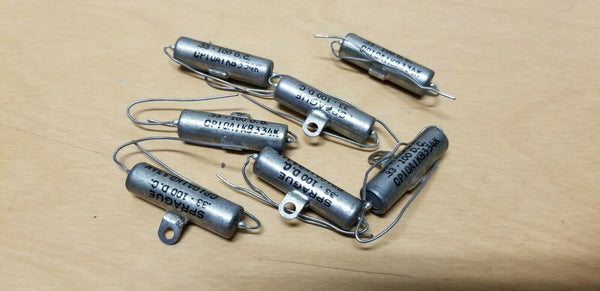 7 Unused Sprague PIO Capacitors .33 100VDC Tube Amp