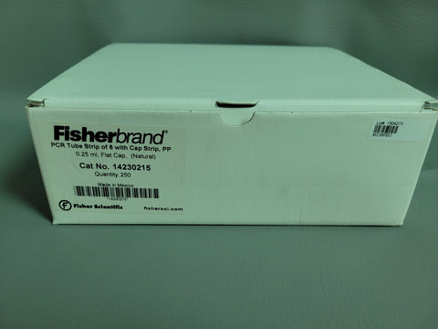 NEW FISHER PCR TUBE STRIP OF 8 W/ CAP 0.25 ML FLAT CAP 14230215 QTY 250