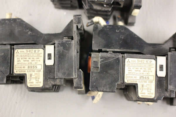 LOT OF 3 MITSUBISHI ELECTRIC THERMAL OVERLOAD RELAY TH-K12 KP