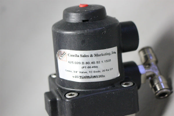 GEMU 3/4" STAINLESS STEEL DIAPHRAGM VALVE PT-00-450