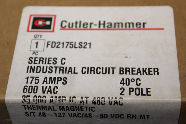 NEW CUTLER HAMMER 175A INDUSTRIAL CIRCUIT BREAKER FD2175LS21 FD 35K