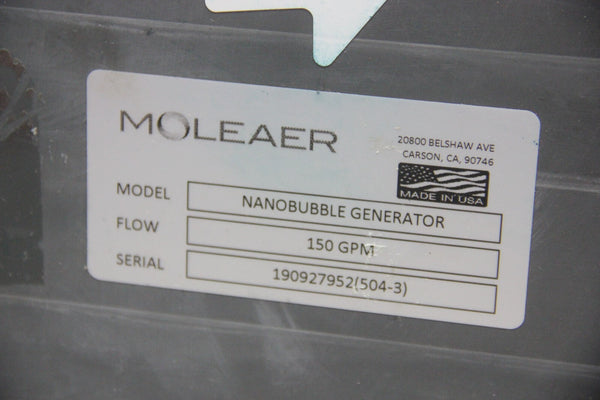 MOLEAER NANOBUBBLE NANO BUBBLE GENERATOR 150GPM