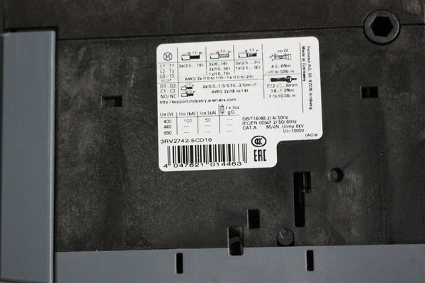 UNUSED SIEMENS SYSTEM PROTECTION CIRCUIT BREAKER 3RV2742-5CD10
