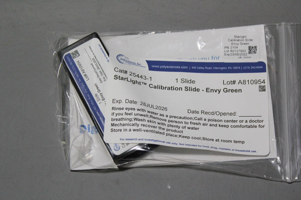 NEW POLYSCIENCES STARLIGHT ENVY GREEN CALIBRATION SLIDE 25443-1