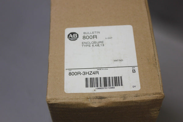 NEW ALLEN BRADLEY ENCLOSURE WITH HUB 800R-3HZ4R B
