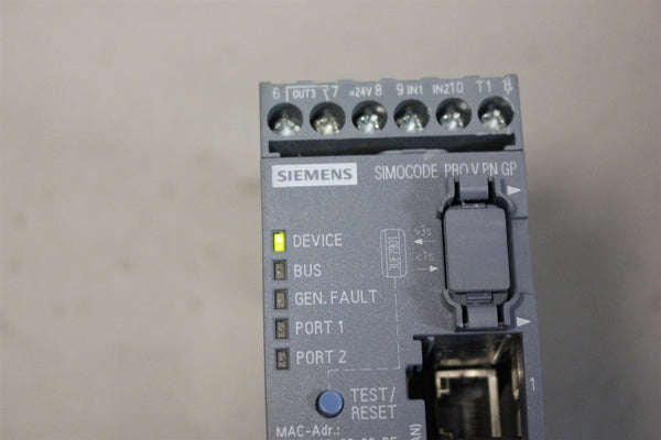 SIEMENS SIMOCODE PRO V PN GP ETHERNET/PROFINET MODULE 3UF7011-1AB00-1