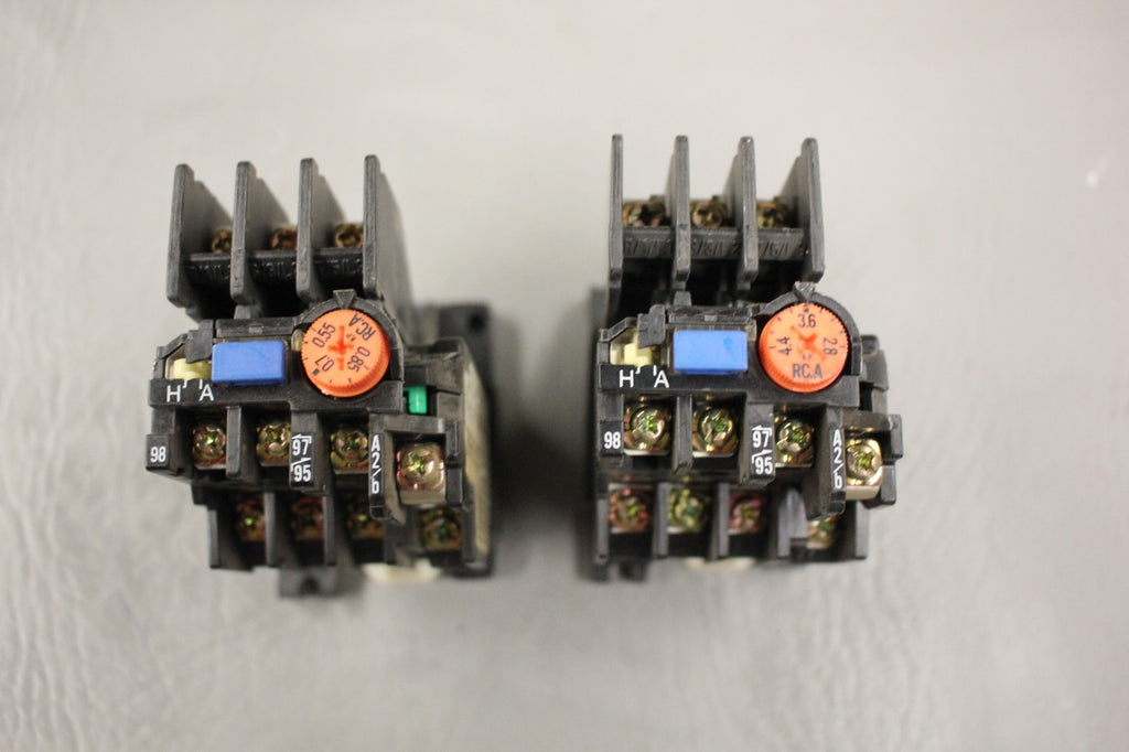 LOT OF TWO MITSUBISHI ELECTRIC THERMAL OVERLOAD RELAY TH-K12ABHZKPUL