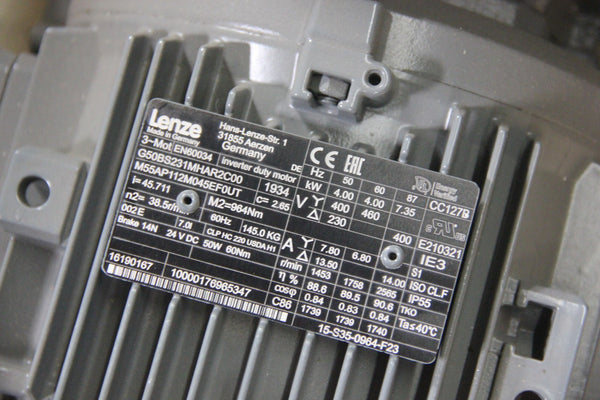 NEW LENZE G500 SHAFT MOUNTED HELICAL GEARBOX WITH 3 PHASE MOTOR G50BS231MHAR2C00