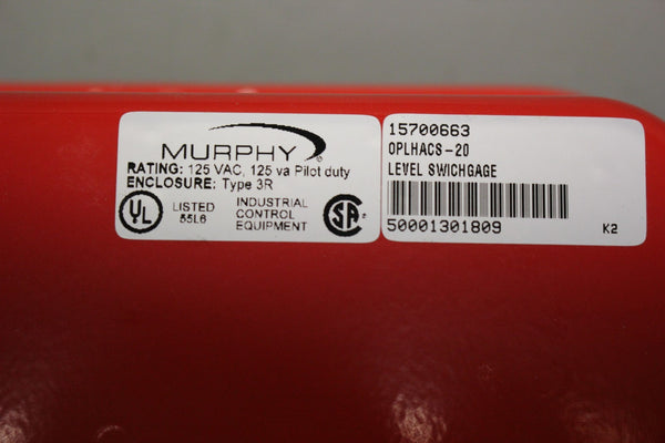 NEW MURPHY LEVEL SWITCHGAGE 15700663 OPLHACS-20