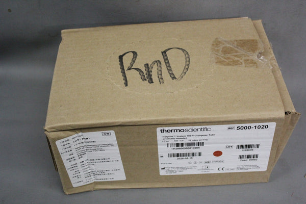 NEW CASE OF 500 THERMO SCIENTIFIC NALGENE SYSTEM 100 CRYOGENIC TUBES 5000-1020