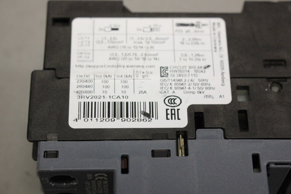 SIEMENS SIRIUS CIRCUT BREAKER 3RV2021-1CA10