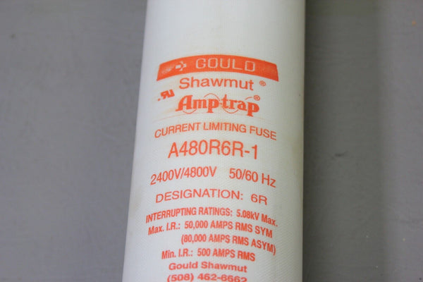 NEW GOULD SHAWMUT 2400V/4800V AMP TRAP CURRENT LIMITING FUSE A480R6R-1
