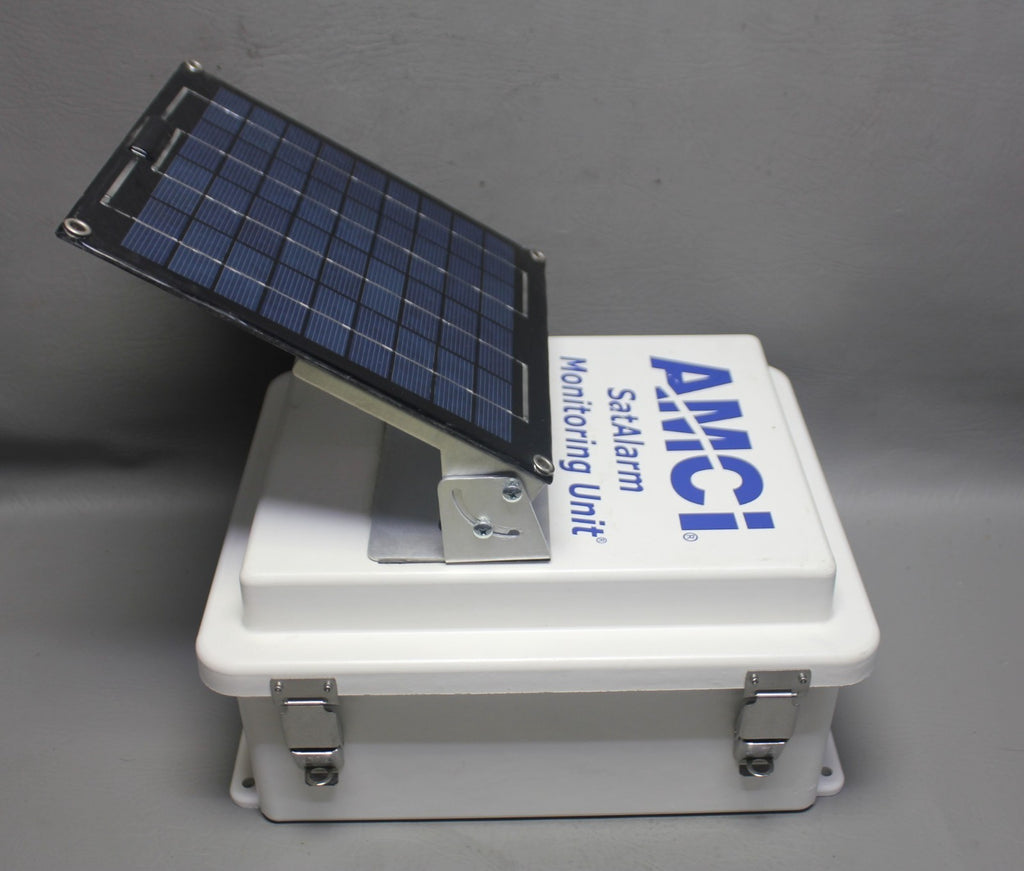 AMCI SMU SATELLITE MONITORING UNIT SATALARM W/SKYWAVE MODEM & SUNWIZE SOLAR PANE