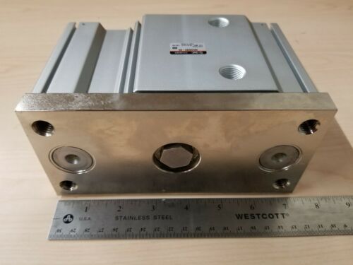 New SMC Compact Guided Pneumatic Cylinder - Slide Bearing MGQM80-50 CX Stainless