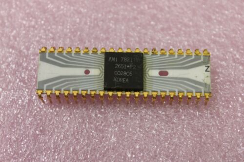 Vintage AMI Gold/Grey Trace CPU Chip Processor (C)