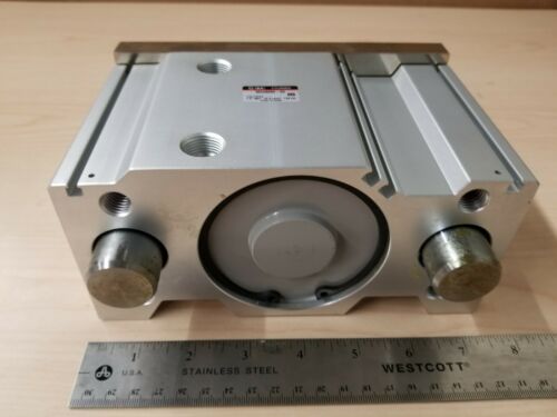 New SMC Compact Guided Pneumatic Cylinder - Slide Bearing MGQM80-50 CX Stainless