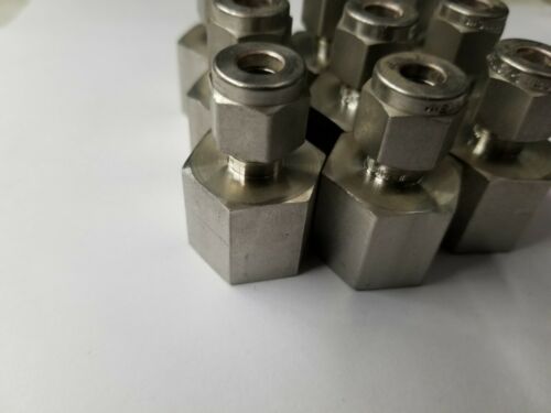 9 New Swagelok Stainless Steel Female Connector Tube Fitting 1/4x3/8 SS-400-7-6