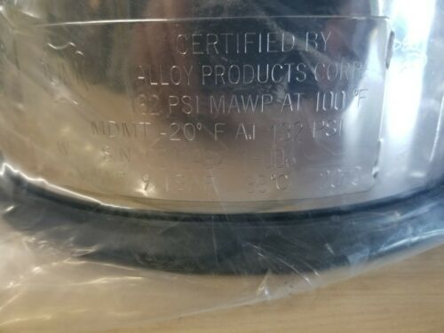 New Alloy Products 316L Stainless Steel Pressure Vessel 132psi MAWP @100°F