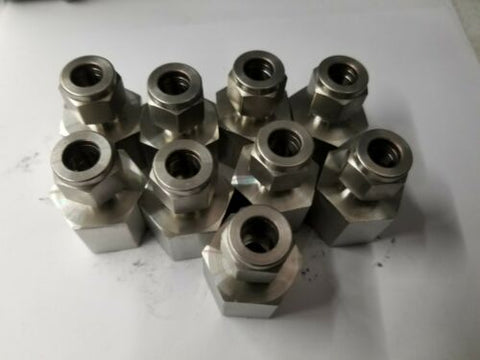 9 New Swagelok Stainless Steel Female Connector Fittings 3/8x1/2 SS-600-7-8