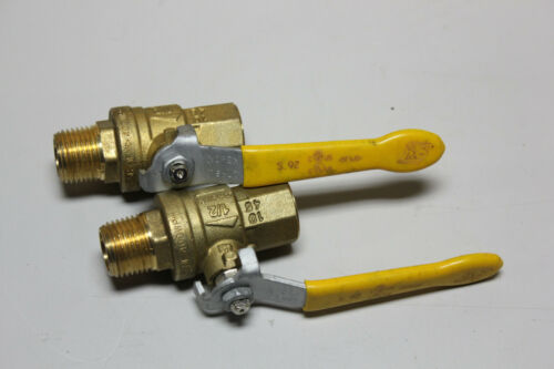 Lot of 2 RUB 600-CWP-PN40-DN15 / CW617N Brass Ball Valves 1/2" Used