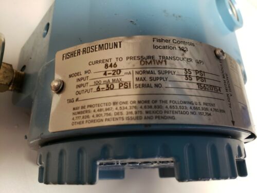 Fisher Rosemount 846 Current To Pressure Transducer