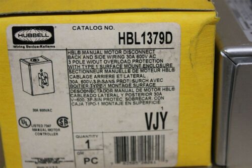 NEW HUBBELL MANUAL MOTOR DISCONNECT HBL1379D