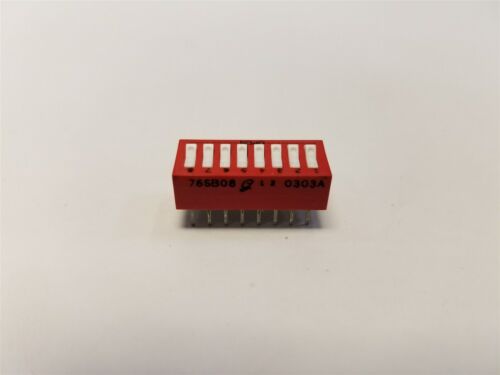 LOT OF 12 GRAYHILL 8 POSITION DIP ROCKER SWITCH 76SB08