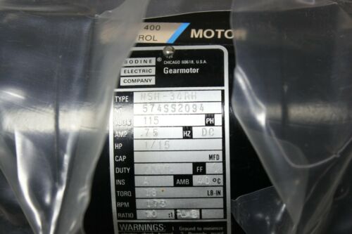 New Bodine DC Gear Motor Gearmotor NSH-34RH