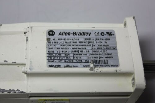 Allen Bradley Kinetix AC Servo Motor MPF-B310P-MJ74BA Ser.A