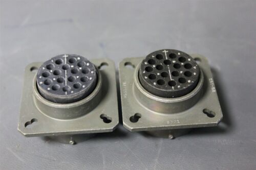2 BENDIX 16 POSITION MIL SPEC PANEL MOUNT CIRCULAR CONNECTOR MS3127E 20-16S