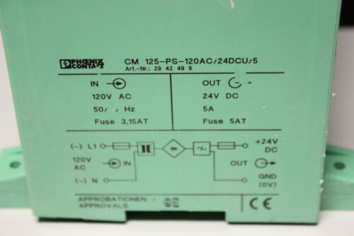Phoenix Contact 24V DC Power Supply CM 125-PS-120AC/24DCU/5