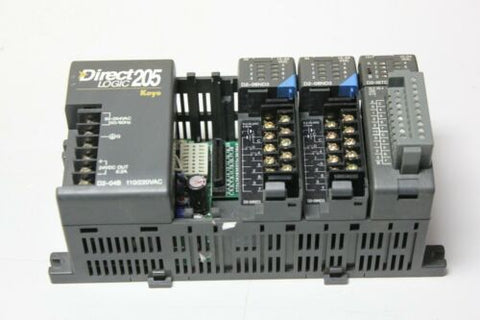 Direct Logic Koyo PLC Rack D2-04B with D2-08ND3 x2 and D2-16TD1-2 x1