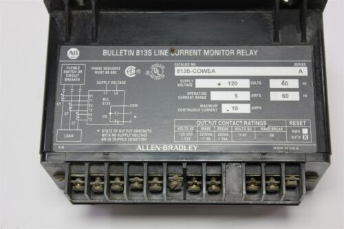 Allen Bradley Line Current Monitor Relay 813s-cowea Series a