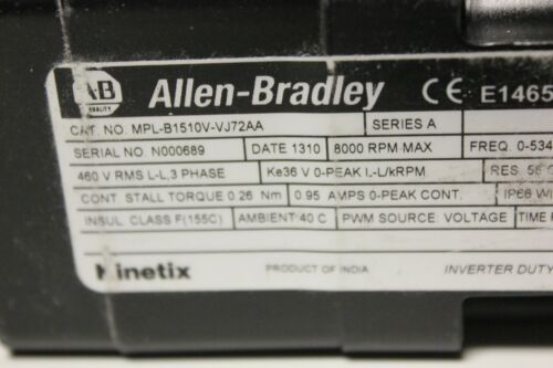 Allen Bradley AC Rotary Servo Motor MPL-B1510V-VJ72AA