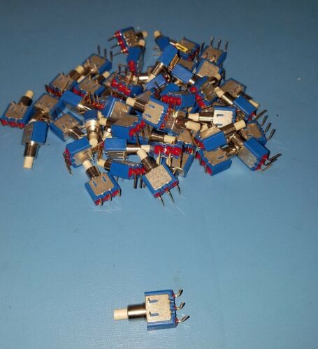 (50) APEM THROUGH HOLE SPST MOMENTARY PUSHBUTTON SWITCHES 125VAC 30VDC 18235