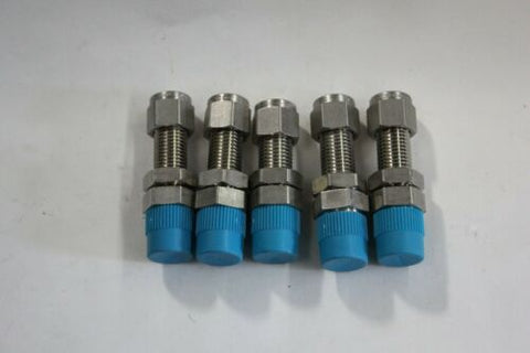 5 New Swagelok Stainless Steel Bulkhead Male Connector Fittings SS-400-11-4