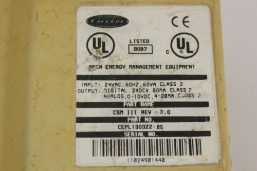 Carrier Open Energy equipment Chillervisor system chiller 80B7 CSM III REV-3.0