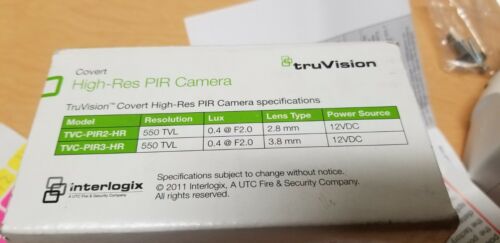 UTC Interlogix Covert High Resolution PIR Camera TVC-PIR2-HR