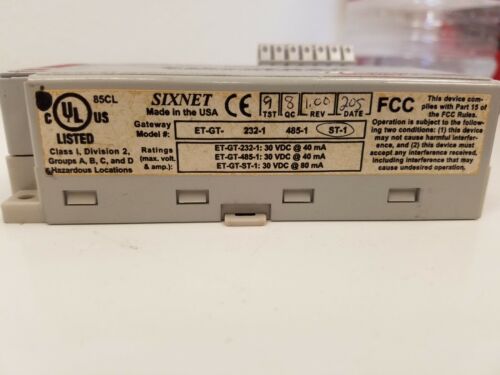 EtherTrak ET-GT-ST1 , ETHERNET I/O EXPANDER, Gateway, sixnet