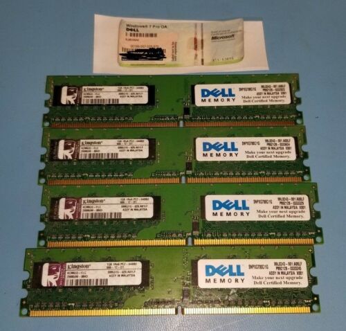 4x1GB DDR2 PC2-6400U Kingston with Windows 7 PRO OA License Key