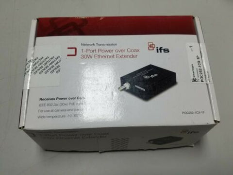 IFS Interlogix POC252-1CXP-1T 1 Port Power Over Coax Ethernet Extender 30W
