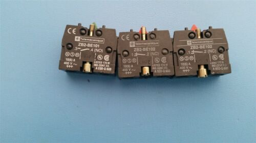 3 TELEMECANIQUE CONTACT BLOCKS ZB2-BE101/BE102