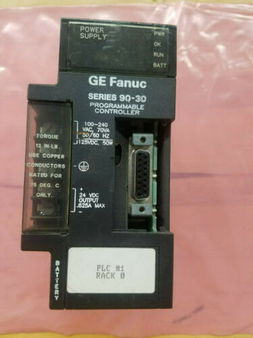 GE Fanuc IC693PWR321W Series 90-30 Controller Power Supply